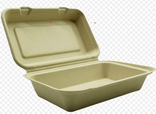 Compostable Sugarcane Rectangular container 8"x5"x3" 200 qty.