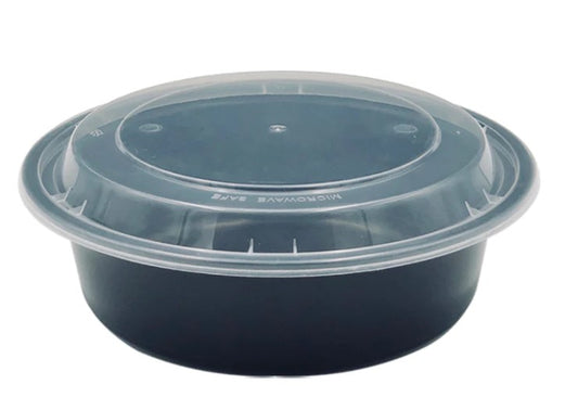 7" (24 oz) Round Microwavable containers 150 combo sets